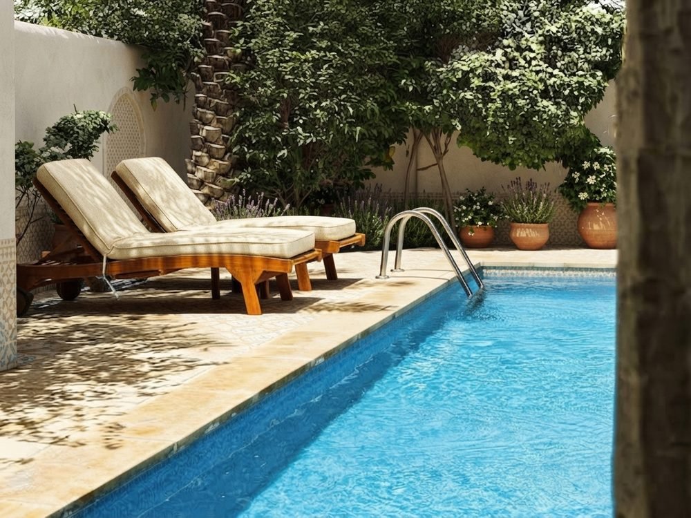 Private villa swimming pool maintained and cleaned by City Walk Cleaning in Dubai