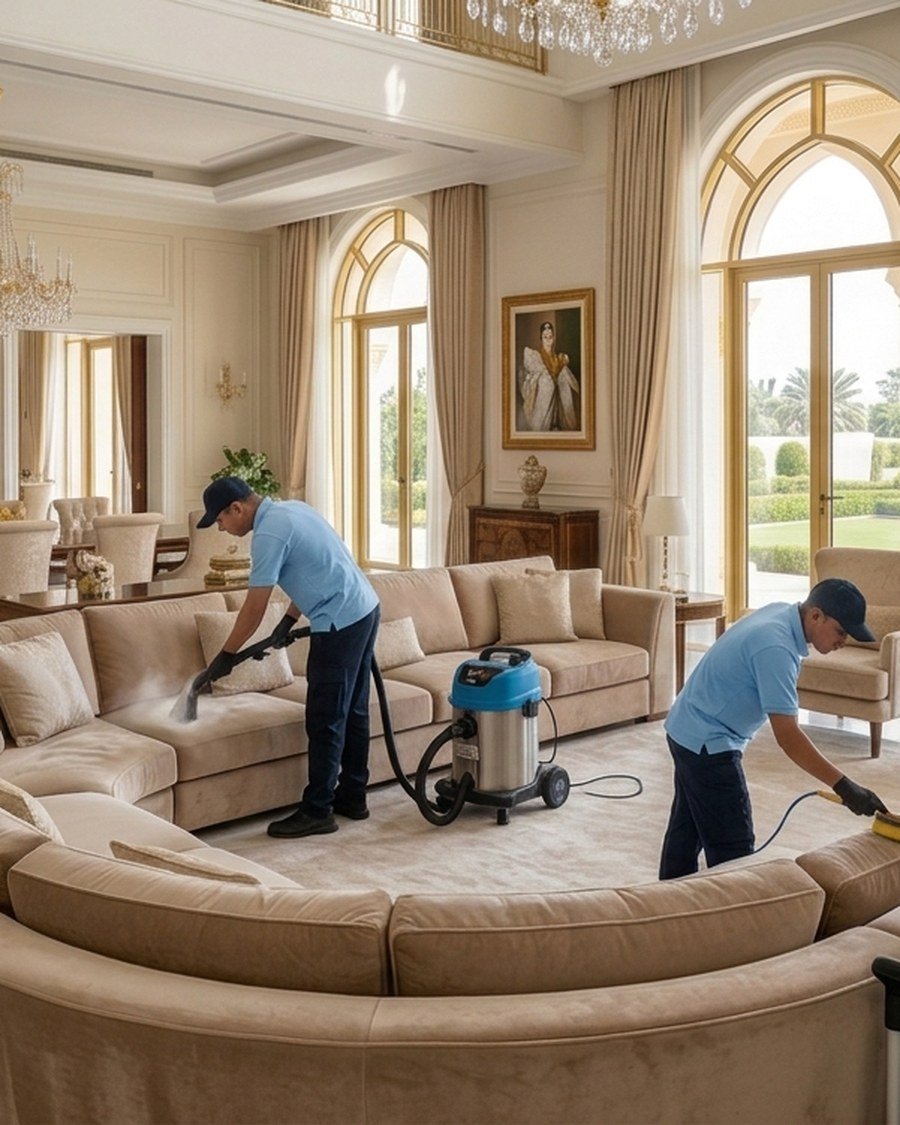 Upholstery cleaning in a Dubai villa